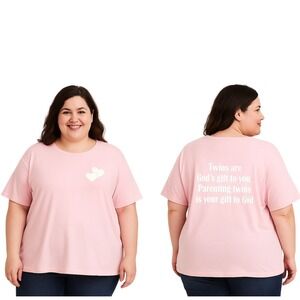 Pink Graphic Tee Twins Are Gods Gift to You Parenting Twins is Your Gift‎ to God